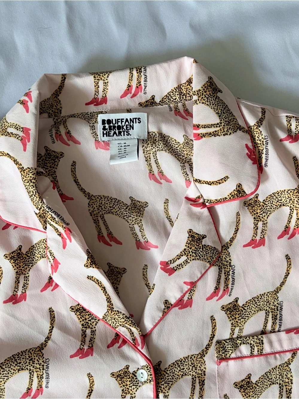 Printed Short Pajama Set in Light Pink